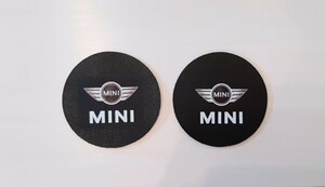 ミニ　ドリンクホルダー　2枚セット　　マット　エンブレム　コースター　MINI　ミニクーパー　ローバーミニ　クラブマン、