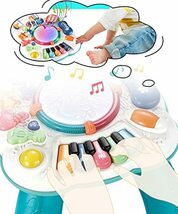 音楽おもちゃ ビーズコースター ルーピング 子供 ミュージカルテーブルおもちゃ 多機能 ピアノ 楽器玩具 アクティビティ・・・_画像4