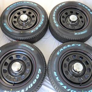 新品 デイトナ 16-7.0J＋35 6-139.7 ブラック タイヤ付4本SET 215/65R16 グッドイヤーナスカー ハイエース (W0030)