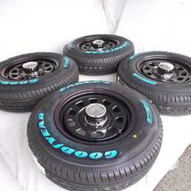 新品 デイトナ 15-6.0J＋45 6-139.7 ブラック タイヤ付4本SET 195/80R15 グッドイヤーナスカー キャラバンE26 (W2120-2)_画像3