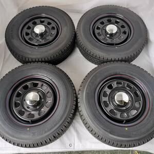 新品 デイトナ 15-6.0J＋45 6-139.7 ブラック スタッドレス付4本SET 195/80R15 2023年製 トーヨー935 キャラバンE26(W2120-1)