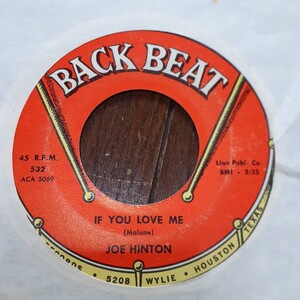 60年 メンフィス・ツイスト ！！JOE HINTON / IF YOU LOVE ME 