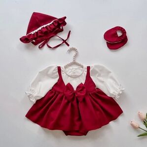 新品 ベビードレス お食い初め お宮参り ロンパース ワンピース 退院着 新生児 女の子 ベビー服 結婚式 セレモニードレス