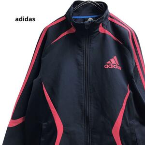 adidasジャージスポーツウェア薄手紺ピンク春秋冬メンズM a33