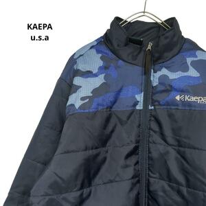 KAEPA u.s.a 迷彩柄アウタージャンパージャケット秋冬紺メンズL　b17