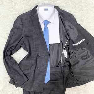 ZARA MAN【コレクションライン 2XL位 美品】ダブル スーツ セットアップ 黒 ザラ ビジネス 通勤 仕事 メンズ 52