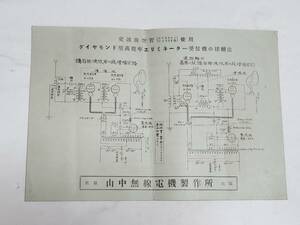 ５３　戦前　ダイヤモンド型高能率エリミネーター受信機の接続法　山中無線電機製作所