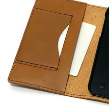 手帳型ケース iPhone 15 pro 用 ハードカバー レザー スマホ スマホケース スマホショルダー 携帯 革 本革 ブラウン_画像4