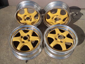 ビート BEAT PP1 ★ Racing SPARCO レーシング スパルコ N1 13インチ 5J +36？ 14インチ 6J +40？ PCD100 アルミセット 4本 ☆ イエロー ☆