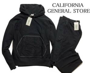 57122 新品▼ California General Store　定価3.5万　スウェットパーカー＆スウェットパンツ　ブラック(Ｓ)