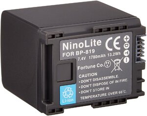 Canon キヤノン iVISビデオカメラ用 BP-819D 互換バッテリー IVIS HF10 IVIS HF11 IVIS HF20 IVIS HF21 IVIS HF100 IVIS HF S10 等 対応