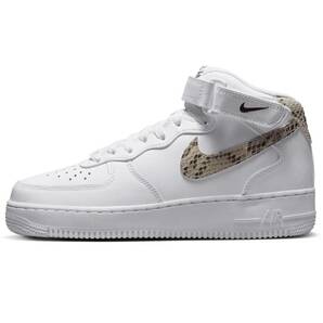 ☆NIKE WMNS AIR FORCE 1 MID '07 白/ベージュ蛇 22.0cm ナイキ ウィメンズ エア フォース 1 ミッド 07 スネーク DD9625-101の画像3