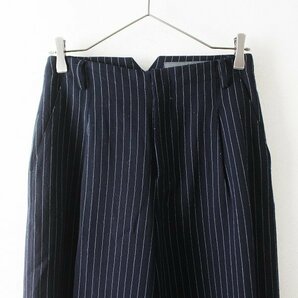 Spick & Span スピックアンドスパン ストライプ ワイドシルエット ドレスパンツ 34/ダークネイビー【2400012639584】の画像3