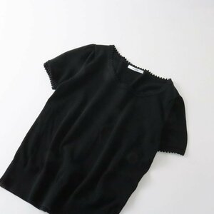 ドゥーズィエムクラス Deuxieme Classe 扱 セルリ CELERI ピコ ハンソデ ニット /ブラック 黒 トップス リブ編み Tシャツ【2400013561143】