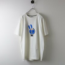 CUNE キューン コットン ウサギ地球儀 プリント Tシャツ L/ホワイト【2400013563864】_画像2