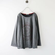 未使用 大きいサイズ ターシャルビー Tasha ruby フロント カットワーク カットソー F4/グレー トップス【2400013589871】_画像2