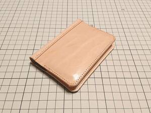 レザー◆本革 カードケース 牛革 105x80mm 28g n1 生成り ヌメ革