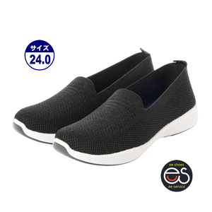 * new goods * popular *[22539-BLACK-24.0] lady's pumps flat shoes fly knitted Fit feeling eminent! light weight & ventilation &. bending .!