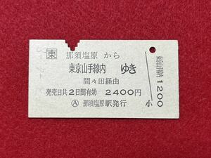 （□東・東北線） 【那須塩原から間々田経由 東京山手線内ゆき】 昭和６３年