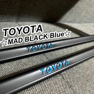 MAD BLACK トヨタ TOYOTA ブルー カスタム ナンバーフレーム☆mat black TOYOTA カスタム 