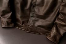 羊革 カーコート 革ジャン ホースハイド 本革 ライダースジャケット メンズファッション コート ロング S～4XL　選択2XL■npfoi21_画像7