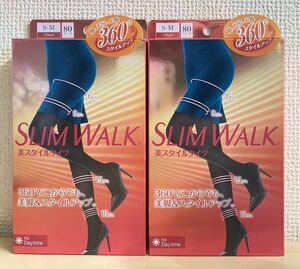 SLIM WALK スリムウォーク 美スタイルタイツ S〜M 80デニール ブラック 2足