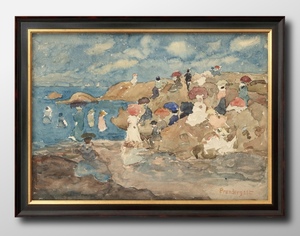 Art hand Auction 14126■Free Shipping!!Art Poster Painting A3 Size Maurice Prendergast Revere Beach Illustration Scandinavian Matte Paper, residence, interior, others