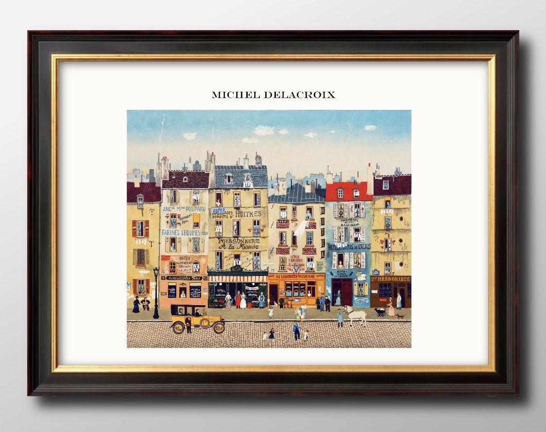 13429■Free Shipping!!Art Poster Painting [A4 Size] Delacroix City Scene Illustration Design Scandinavian Matte Paper, residence, interior, others