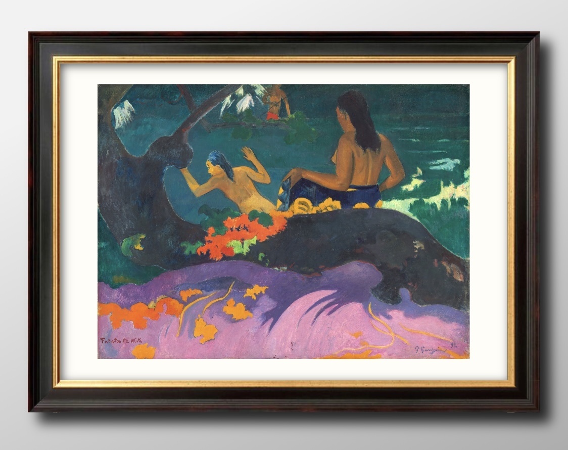 14118 ■ Kostenloser Versand!! Kunstplakat, Gemälde, A3-Format, Paul Gauguin, Fatata Te Miti (Meeresküste), Illustration, nordisches Mattpapier, Gehäuse, Innere, Andere