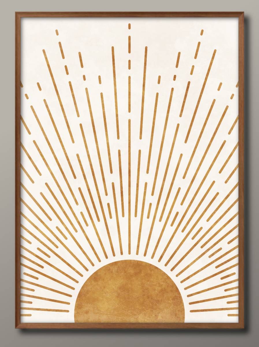 8457 ■ Livraison gratuite !! Affiche A3 Sunrise SUN Scandinavie/Corée/Peinture/Illustration/Mat, résidence, intérieur, autres