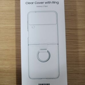 Galaxy Z flip 4 clear cover with ring 純正