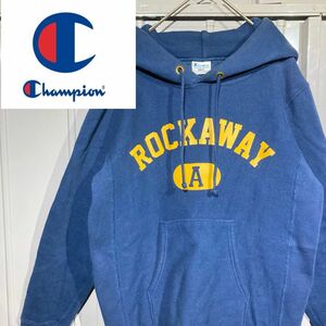 【70s★vintage】champion チャンピオン usa製 青タグ 単色 リバースウィーブパーカー us古着 ネイビー S