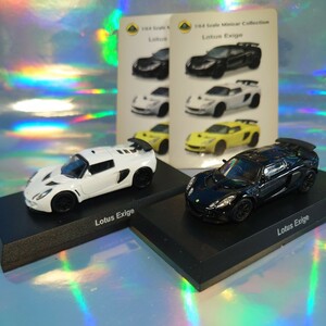 値下げ1/64 き 京商 サンクス サークルK タイアップミニカー ロータス Exige ホワイト&ブラック２台セット