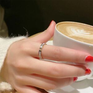 指輪　リング　ピンクゴールド　サージカルステンレス　レディース　ペアリング　ホワイト　人工ダイヤ　アレルギー対応　韓国　新品