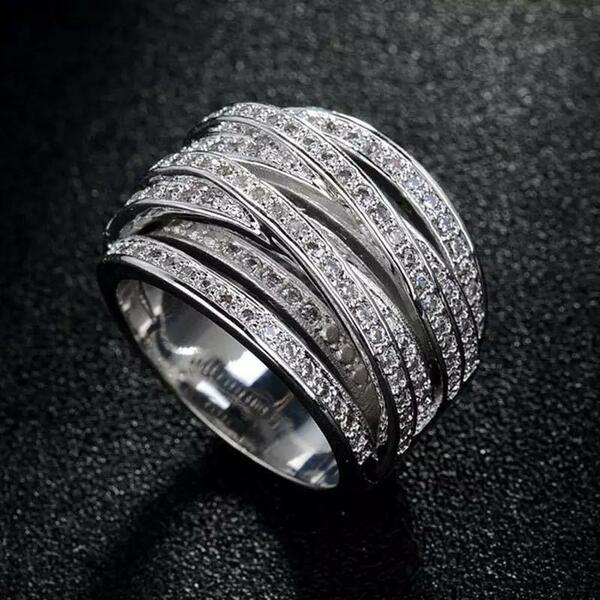 指輪　リング　ジルコニア　ジルコン　キラキラ　11号　大きい　ごつめ　韓国　アクセサリー　人工ダイヤ　ファッション　新品