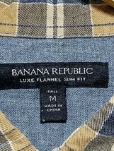 BANANA REPUBRIC バナナリパブリック コットン チェック柄 エルボーパッチ 長袖 ライトネルシャツ メンズM 【c0786】_画像5