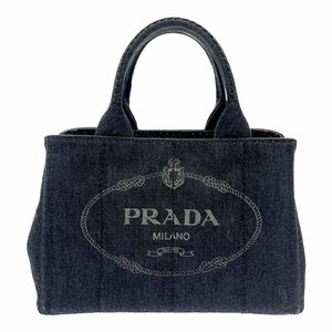 PRADA プラダ 1BG439 デニム カナパ ハンドバッグ レディース ブラック 207627 ハンドバッグ