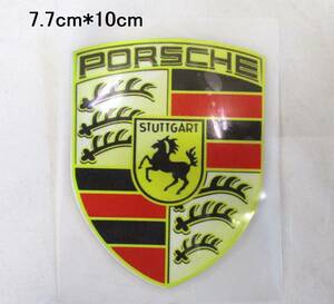 【新品・即決】 ポルシェ PORSCHE エンブレム ステッカー 7.7cm*10cm　給油口、ボディ、ガラスなど PVC