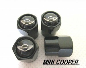 【新品・即決】MINI ミニクーパー エアバルブ キャップ 黒 ４個セット ホイールタイヤ