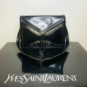 イブサンローラン　YvesSaint Laurent レザー 2WAY ショルダーバック　ブラック