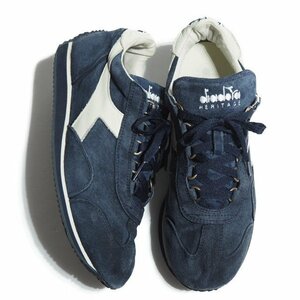 M3483R39　■DIADORA ディアドラ■　156552 EQUIPE S.S.W. スエードスニーカー ネイビー US7.5/25.5cm 紺 メンズ