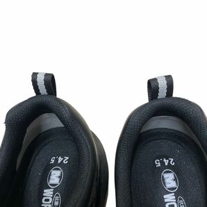 AM763 MIDORI ミドリ安全 作業靴 スニーカー 24.5cm ブラック シルバー 美品 抗菌 防臭の画像9