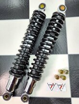 KONI 細巻タイプ 黒バネ×メッキボディー 新品 リアサス 345mm J400 XJR400 RZ250 RD RZ350 旧車 当時 Z1 Z750RS KZ900 ゼファー Z400FX　_画像1