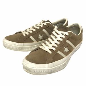 【CONVERSE】STAR & BARS SUEDE コンバース ジャックスター スター＆バーズ スエード 27㎝ トープ ブラウン 星 ローカット スニーカー USED