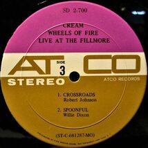 レア盤-USオリジナル★Cream - Wheels Of Fire[2 x LP, '68:ATCO Records SD 2-700]_画像9