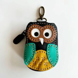 * free shipping * new goods original leather key case hand made leather key case bag charm key case key inserting one point thing .... owl B