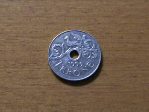 ノルウェー 1クローネ硬貨 1999年