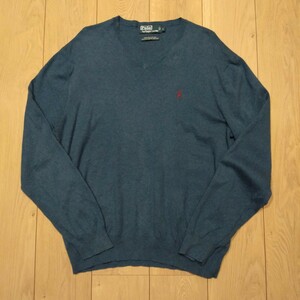 USA古着卸 Lサイズ Polo Ralph Lauren ポロラルフローレン ロゴ刺繍 ニット セーター