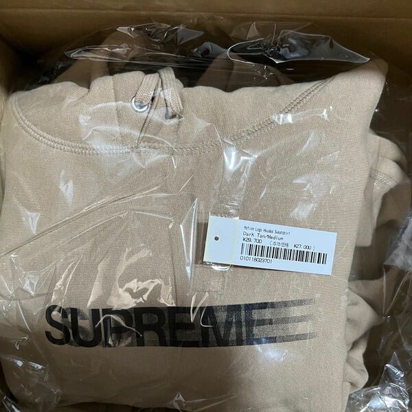 SUPREME　23SS Motion Logo Hooded Sweatshirt TAN モーションロゴ パーカー 