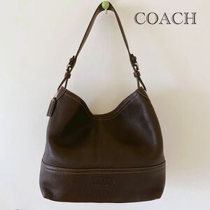 COACH コーチ 5715 ペブルドレザー ショルダーバッグ ワンショルダー ブラウン シボ革 肩掛け 正規品